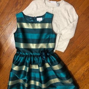 Flower detailed Dress with Free sweater